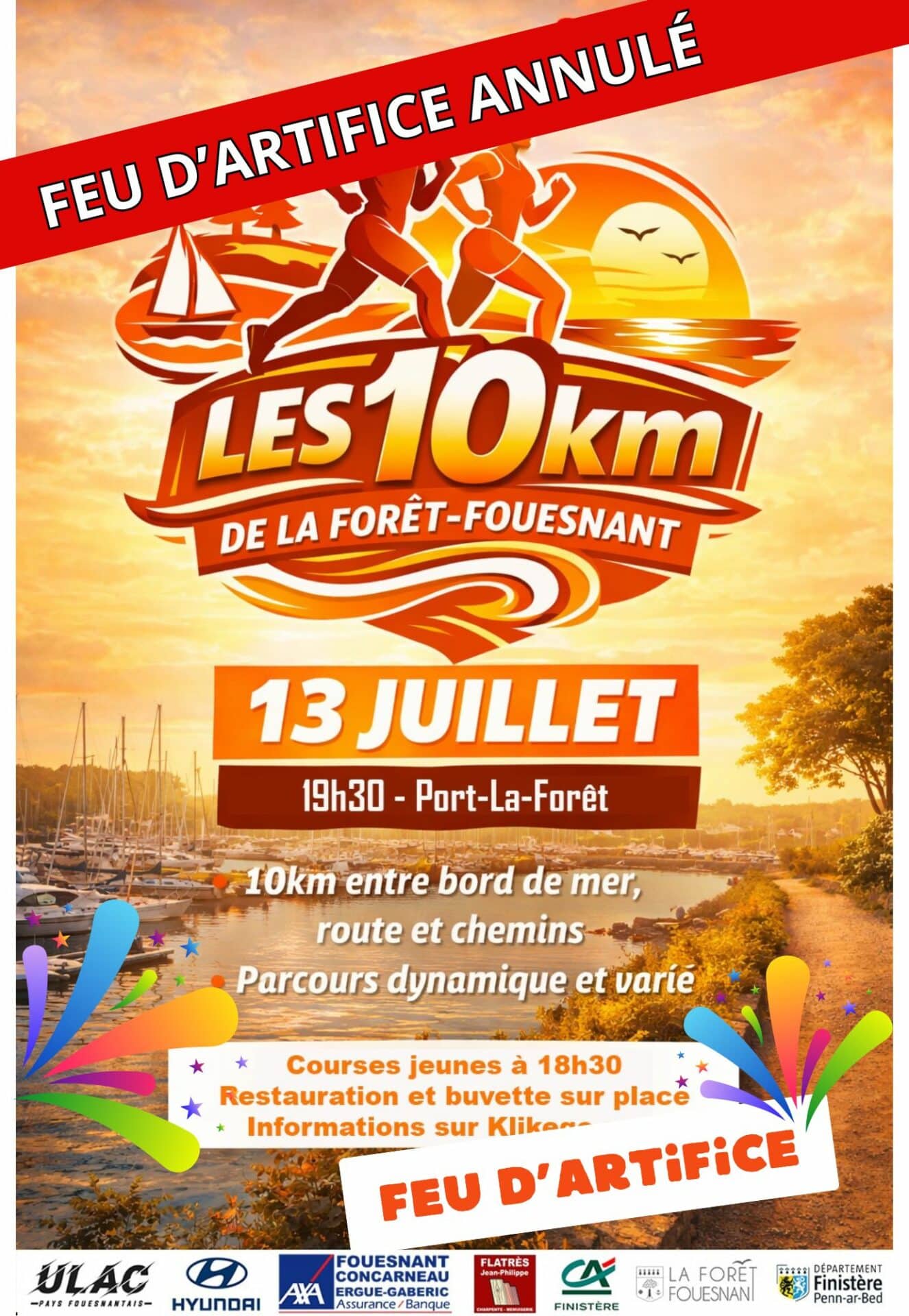 Feu d&rsquo;artifice du LUNDI 13 JUILLET annulé